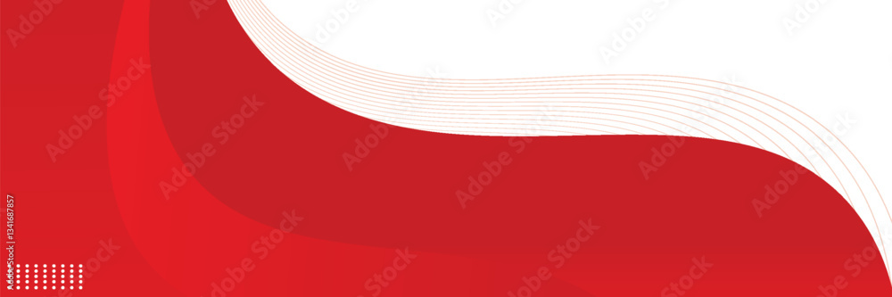 Poster vector red line background curve element with white space for text and message design.