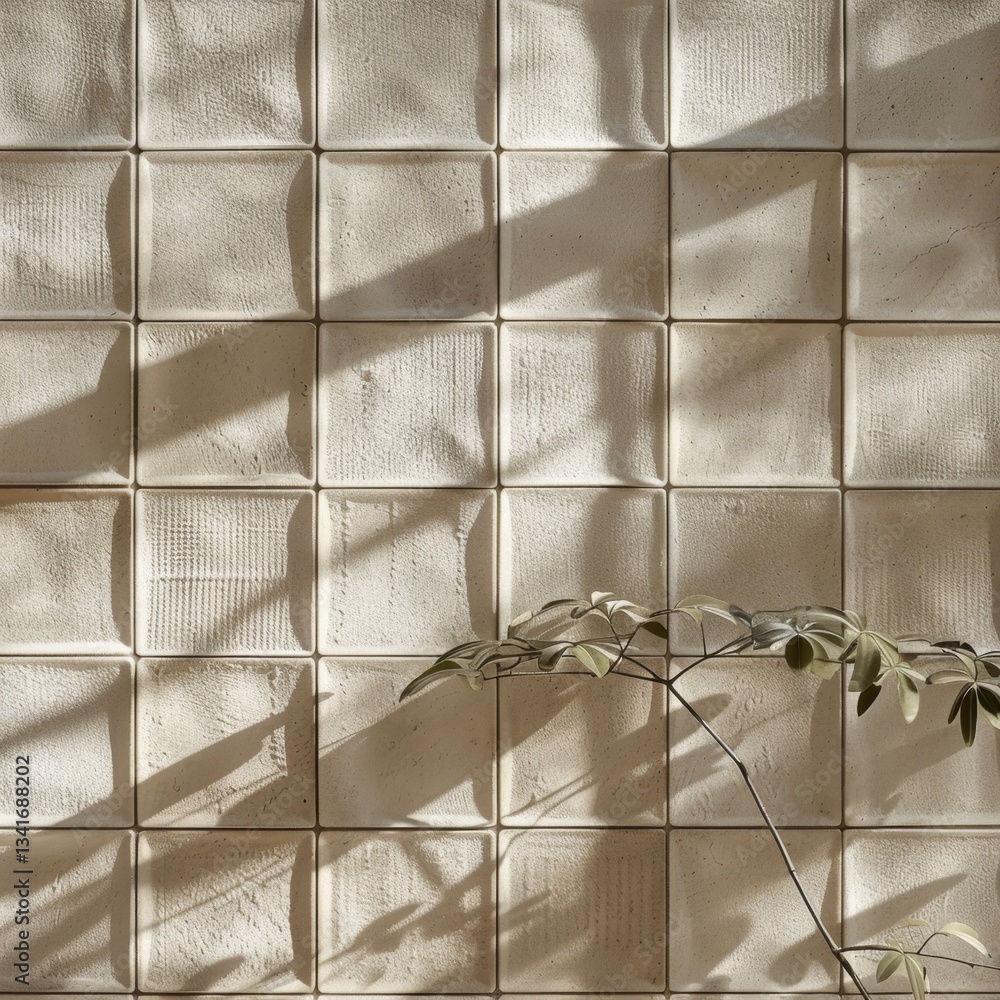Poster sophisticated modern wall design featuring clean grid patterns and subtle shadowing in a well-lit in