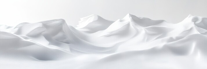 White Fabric Landscape - Abstract of white fabric sculpted into a mountain range, soft and flowing. Clean and minimalist
