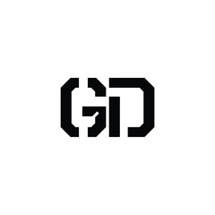 Obraz premium GD monogram logo design letter text name symbol monochrome logotype alphabet character simple logo