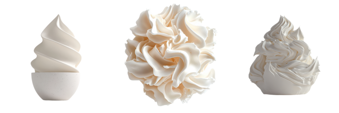 Generative Ai has created an image of whipped cream isolated on a transparent background - Powered by Adobe