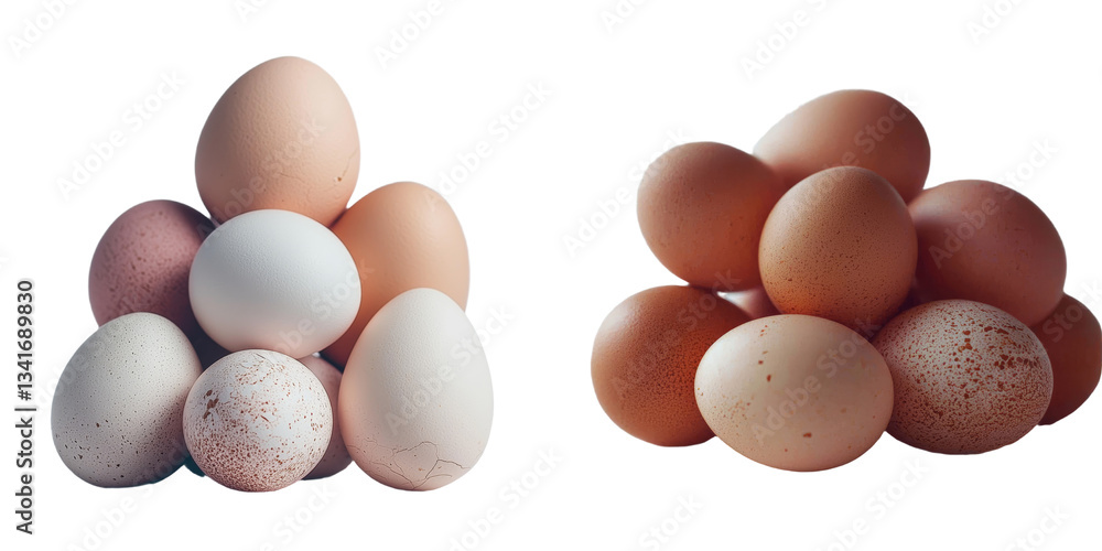 Aufkleber generative ai has created an image of fresh brown eggs isolated on a transparent background
