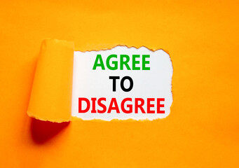Agree to disagree symbol. Concept words Agree to disagree on beautiful white paper. Beautiful...