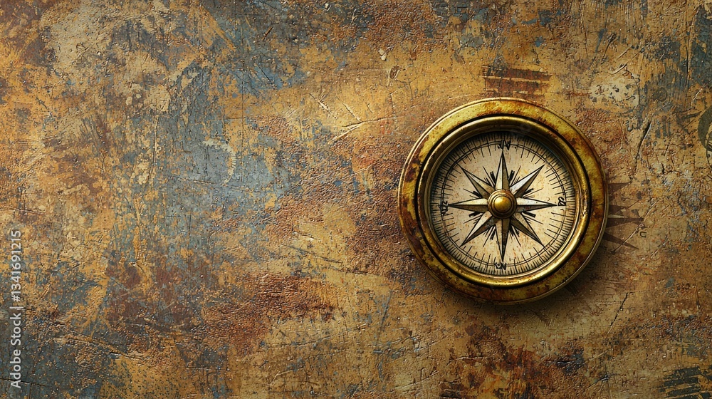 Poster a basic compass graphic with a focus on clarity and simplicity.