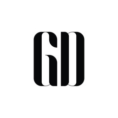 GD monogram logo design letter text name symbol monochrome logotype alphabet character simple logo