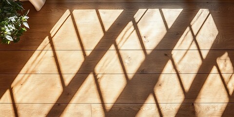 Sunlight through window, hardwood floor