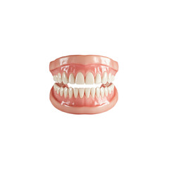 Obraz premium A mouth featuring flawless white teeth is presented on a clear background, emphasizing dental care and aesthetic appeal.