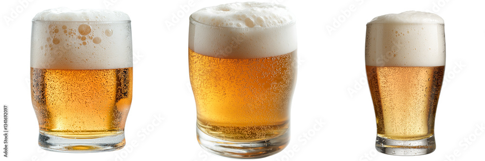 Poster An isolated beer glass on a transparent background was generated using Generative Ai technology
