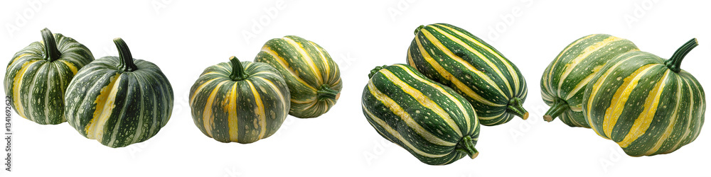 Poster An isolated Green Pumpkin vegetable is shown on a transparent background, generated using advanced Generative Ai technology