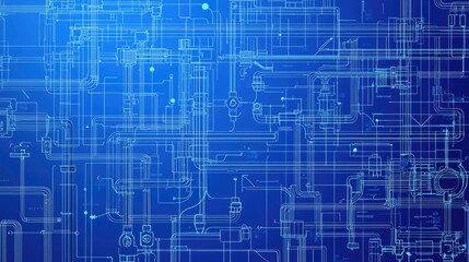 Obraz premium A blueprint-style vector of a plumbing system layout. 