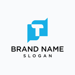 Communication-focused letter T logo, speech bubble design. Represents dialogue, connection, and messaging. Ideal for communication or social media brands.