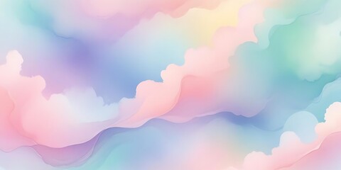 Fototapeta premium Colorful sky with clouds and a rainbow