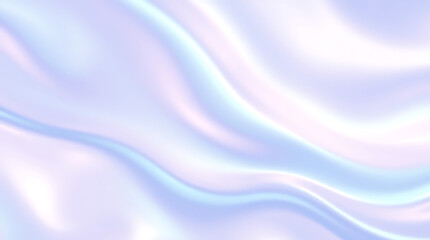Naklejka premium A vibrant holographic background with smooth gradient waves and an iridescent sheen. The reflective surface shifts between pastel blues, purples, and pinks, Created with generative AI