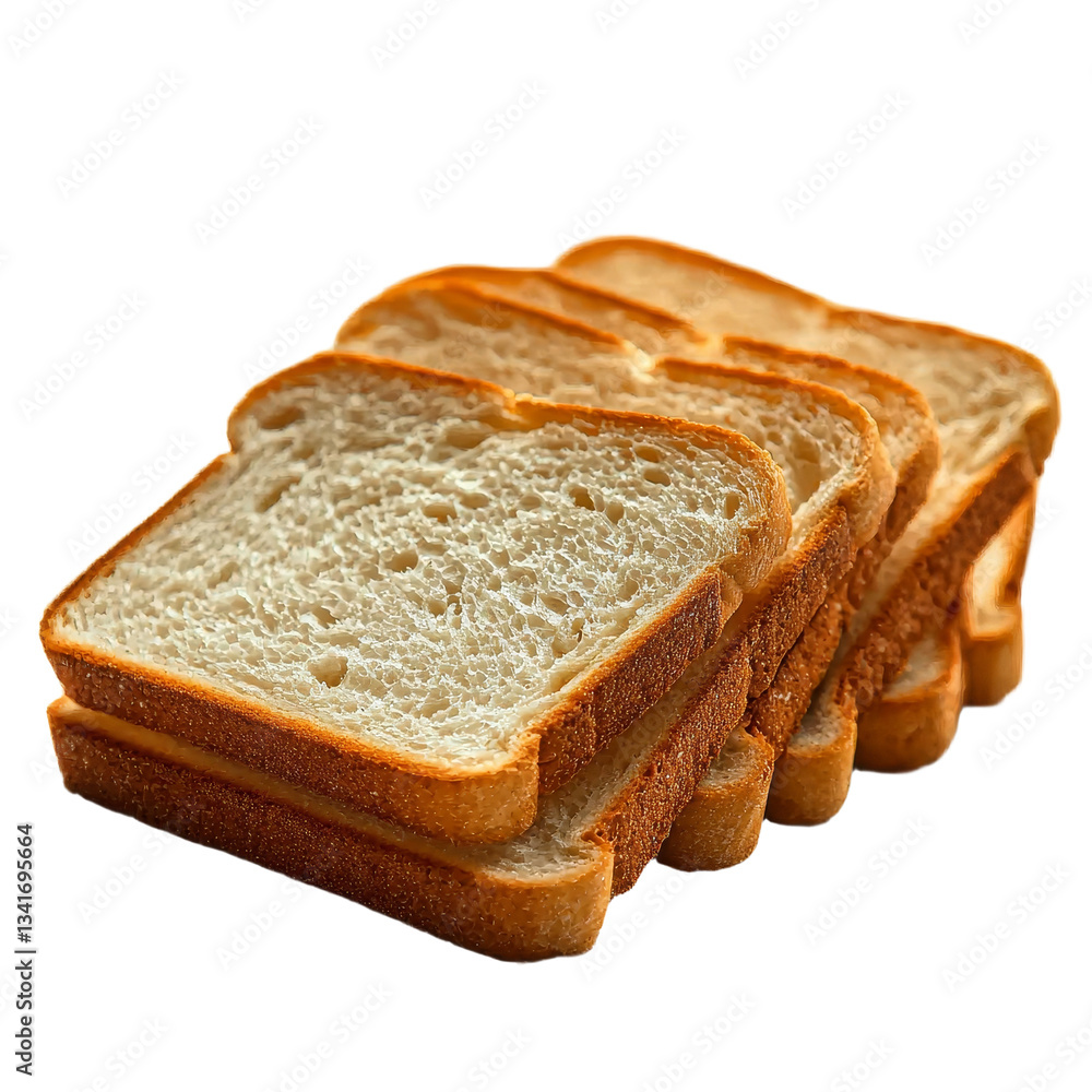 Poster isolated on a transparent background, generative ai displays a sliced loaf of bread