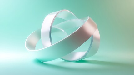 Intertwined Pastel Rings Abstract 3D Render