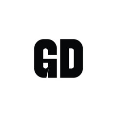 Fototapeta premium GD monogram logo design letter text name symbol monochrome logotype alphabet character simple logo