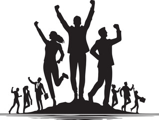 silhouettes of people joy