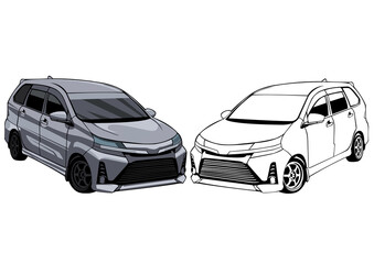 Obraz premium ilutrasi mobil avanza
