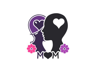 Happy Mother's Day design featuring a loving mother and child silhouette.
A simple, elegant design perfect for Mother's Day cards, apparel, or home decor. color full silhouette design Mother's day. 