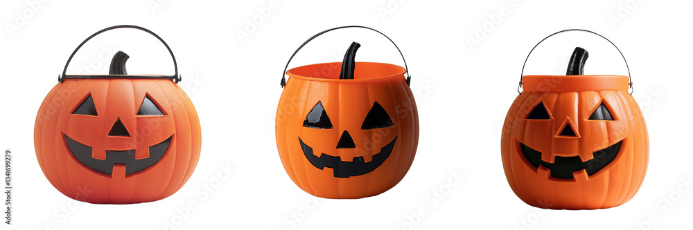 Poster the image features a halloween orange candy bucket isolated on a transparent background made by gene