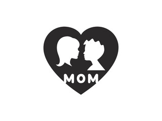 Happy Mother's Day design featuring a loving mother and child silhouette.
A simple, elegant design perfect for Mother's Day cards, apparel, or home decor. color full silhouette design Mother's day. 