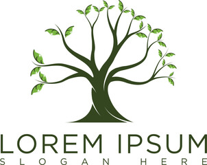 Obraz premium Minimalist red and black combination tree logo, futuristic touch geometric elements, suitable for brands that focus on green technology, or the environment. Available in high quality vector format