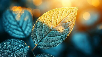 Illuminated Leaf: A Macro Shot of Nature's Beauty - Powered by Adobe