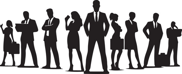 vector silhouettes of business people