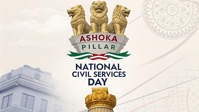 Ashok Stambh,, Civil Services Day honors dedication, governance, leadership, and public service commitment.