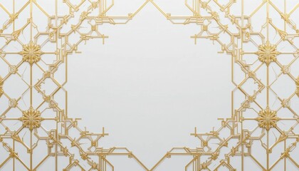 Ornate gold pattern design interior space decorative art contemporary aerial view luxury aesthetic