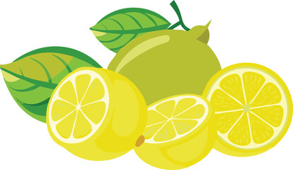 A vibrant and appetizing display of sliced lemons and limes, perfect for showcasing healthy citrus fruits.