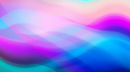  A vibrant holographic background with smooth gradient waves and an iridescent sheen. The reflective surface shifts between pastel blues, purples, and pinks, Created with generative AI