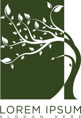 Minimalist red and black combination tree logo, futuristic touch geometric elements, suitable for brands that focus on green technology, or the environment. Available in high quality vector format