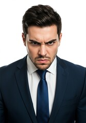 handsome man businessman office worker is showing angry or annoyed expression
