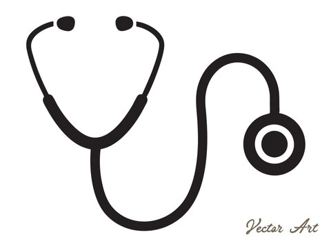 stethoscope silhouette , vector illustration , Medical stethoscope icon design, stethoscope line art vector outline drawing