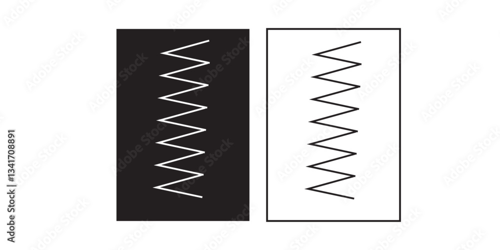 Poster spring, coil and absorber icon in thin line style vector illustration graphic design .