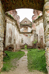 The interior of the ruins of the Discalced Carmelite monastery in Zagorz, Podkarpackie Voivodeship, Poland, Europe
