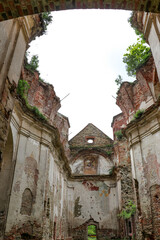 The interior of the ruins of the Discalced Carmelite monastery in Zagorz, Podkarpackie Voivodeship, Poland, Europe

