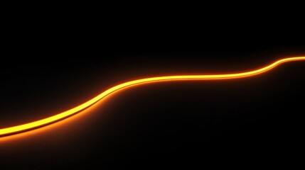 A Curved Line Of Orange Illuminated Light Against Black Background