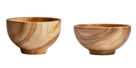 The image features a solitary wooden bowl set against a transparent background, generated by Ai