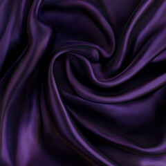Exquisite purple material with smooth wavy texture, dark purple silk fabric billowing.	