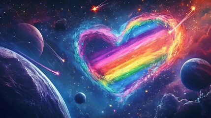 Celestial Pride: The Universe Celebrating Love in Cosmic Colors