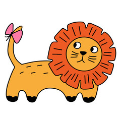 Cartoon lion, vector animals, cartoon character