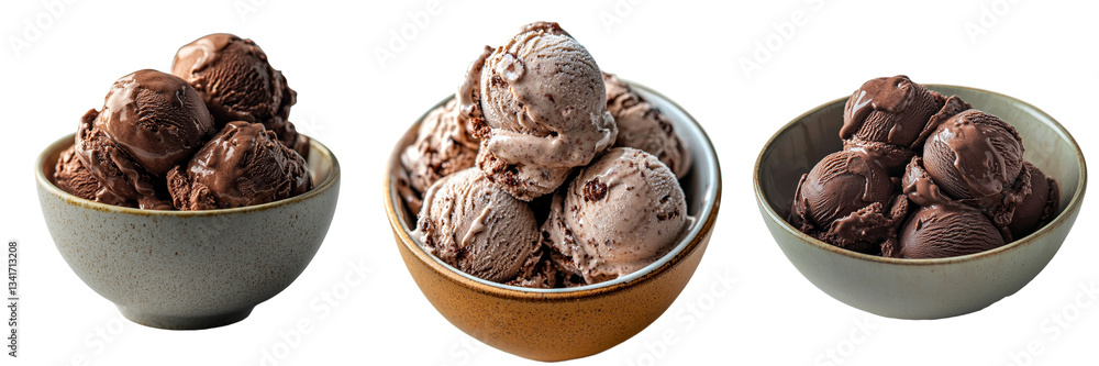 Aufkleber isolated on a transparent background, generative ai generated an image of chocolate ice cream with p