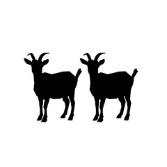 Fototapeta premium Goat Silhouette Illustration in Various Variations