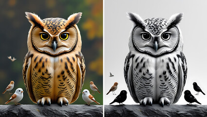 Outline wild safari animals vector illustration for coloring. Jungle animals line art