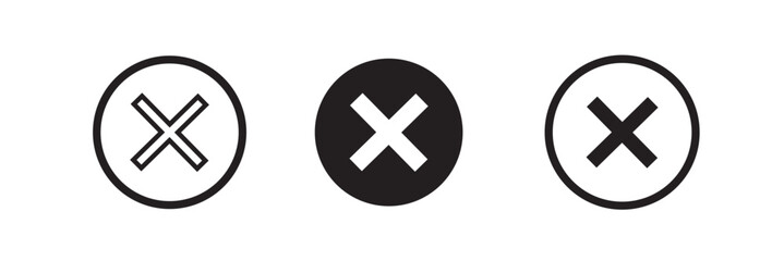 Cross icon set. flat illustration of vector icon on white background . 