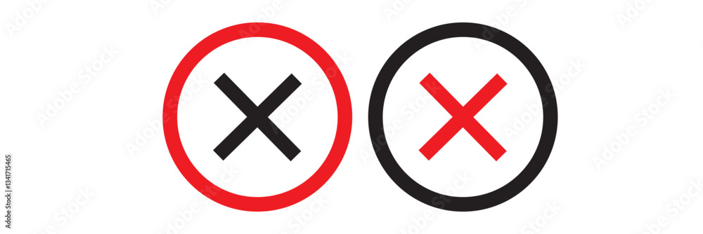 Poster close icon set. delete icon vector. cross sign cross mark icon .
