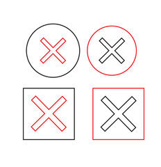 Close icon set. Delete icon vector. cross sign Cross mark icon .