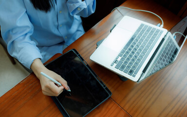 A female investor analyzes past trends, sets goals, diversifies assets, and manages risks to ensure...